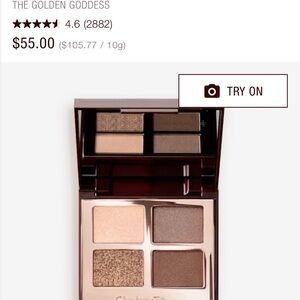 NWT Charlotte Tilbury Golden Glam Eyeshadow Palette